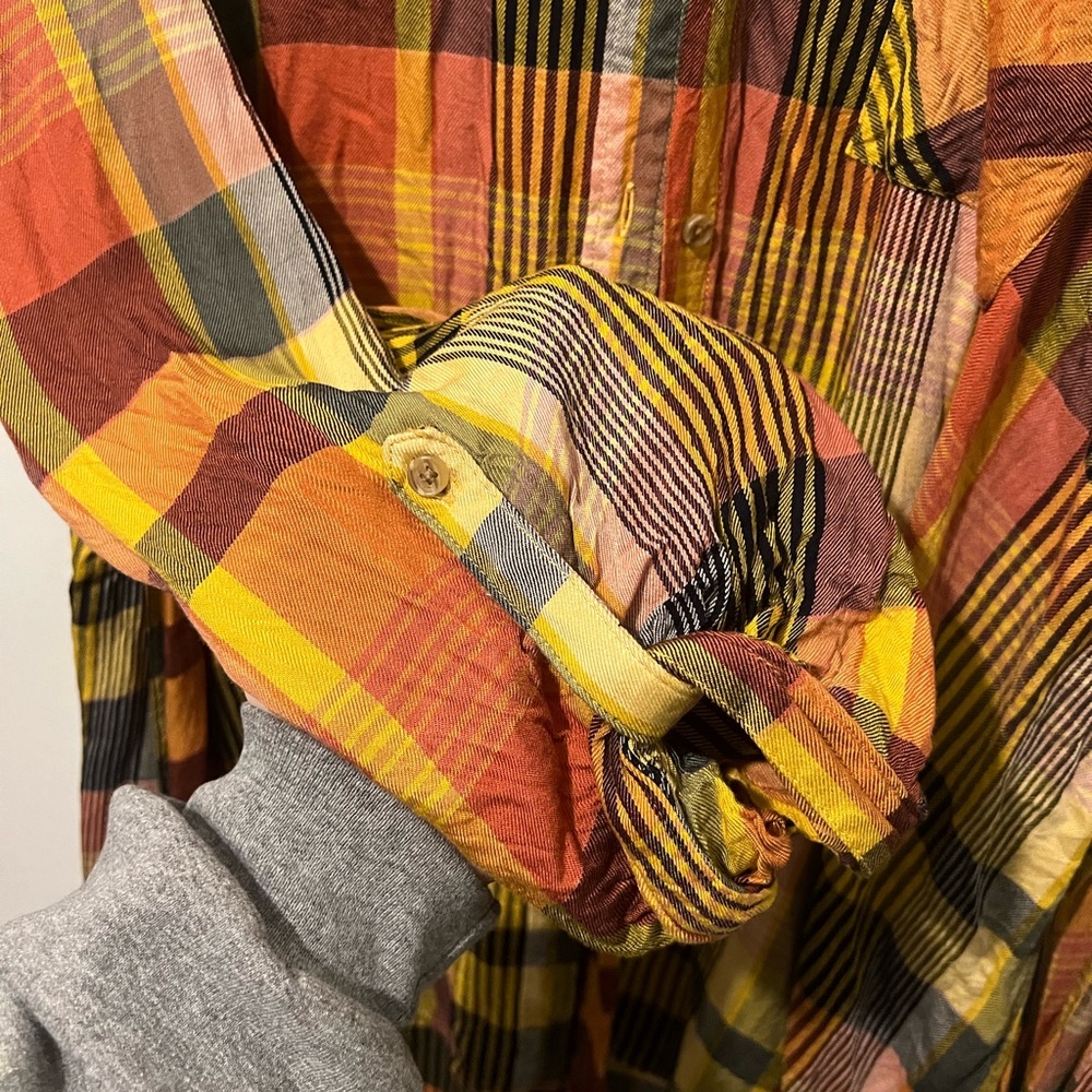 Cato Plaid Button Down High-Low Tunic Top Multicolor Womens Plus Size 22/24W - Picture 3 of 7